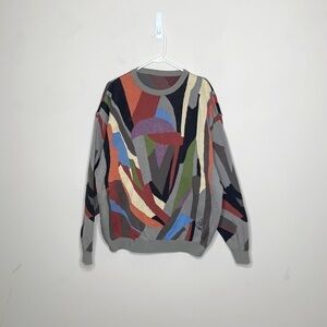 Vintage 90s Crewneck Knit Sweater Colorblock